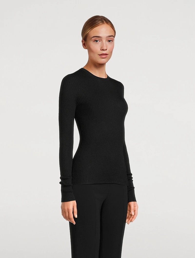 Browning Rib-Knit Cashmere Silk Sweater