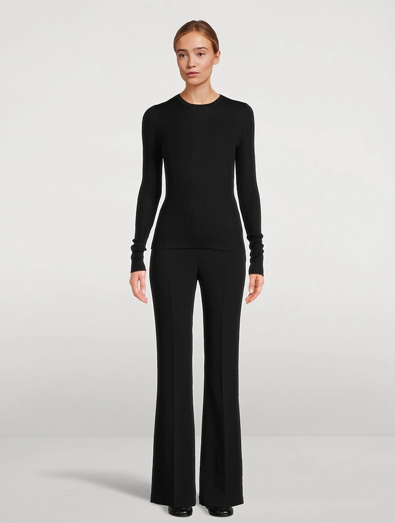 Browning Rib-Knit Cashmere Silk Sweater