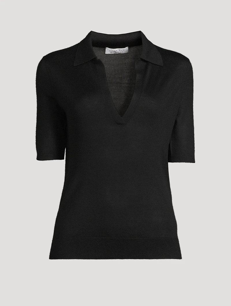 Frank Cashmere Silk Polo Sweater