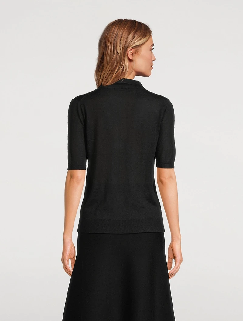 Frank Cashmere Silk Polo Sweater