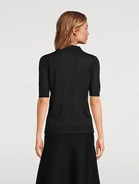 Frank Cashmere Silk Polo Sweater