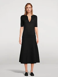 Frank Cashmere Silk Polo Sweater