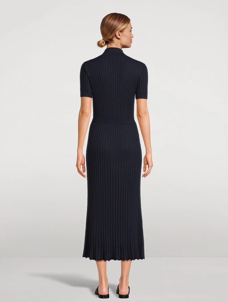 Amor Rib-Knit Cashmere Silk Dress