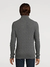 Cable-Knit Cashmere Quarter-Zip Sweater