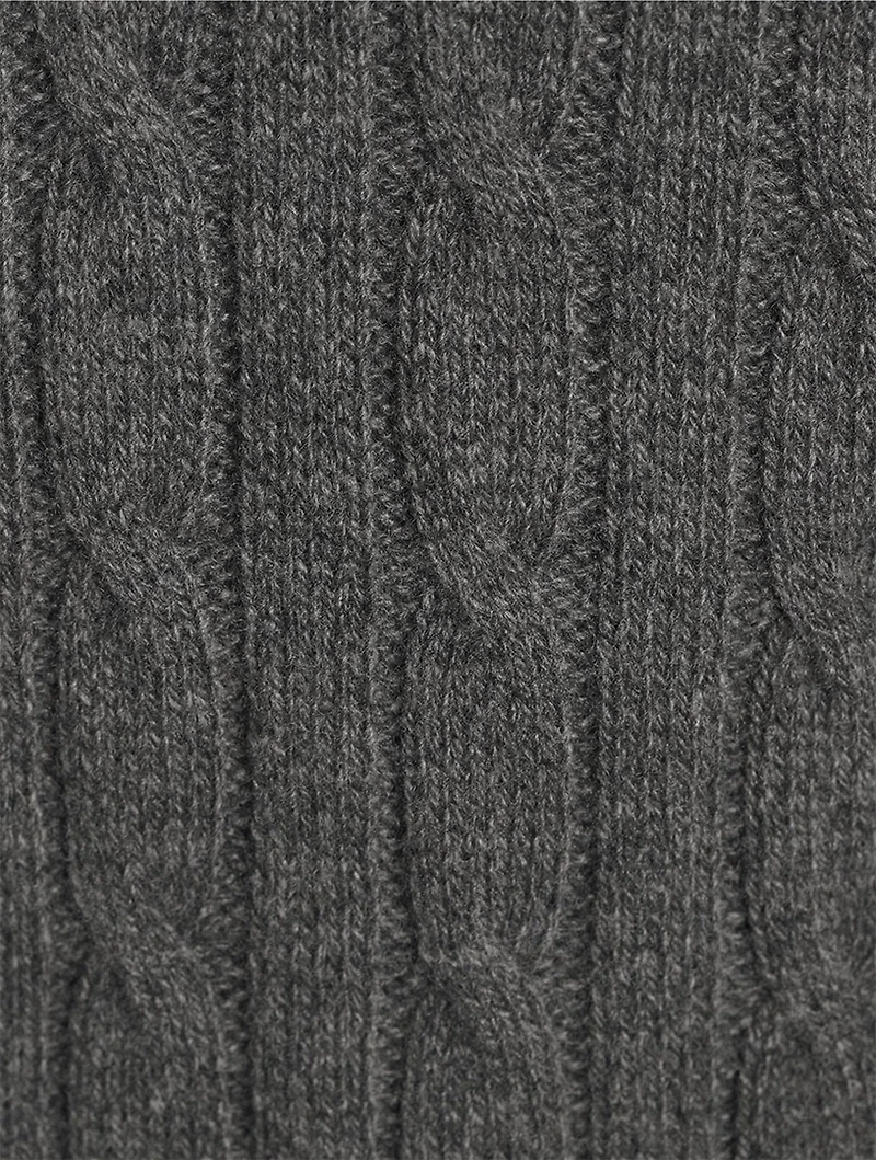 Cable-Knit Cashmere Quarter-Zip Sweater
