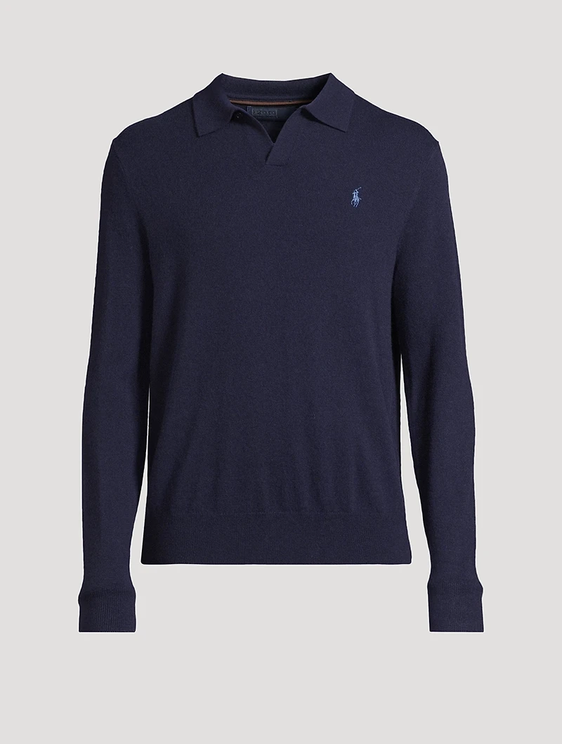 Wool Johnny-Collar Sweater