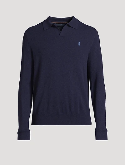 Wool Johnny-Collar Sweater