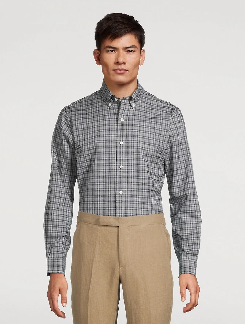 Cotton Twill Shirt Plaid Print