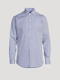 Classic Fit Striped Poplin Shirt