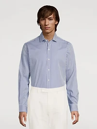 Classic Fit Striped Poplin Shirt