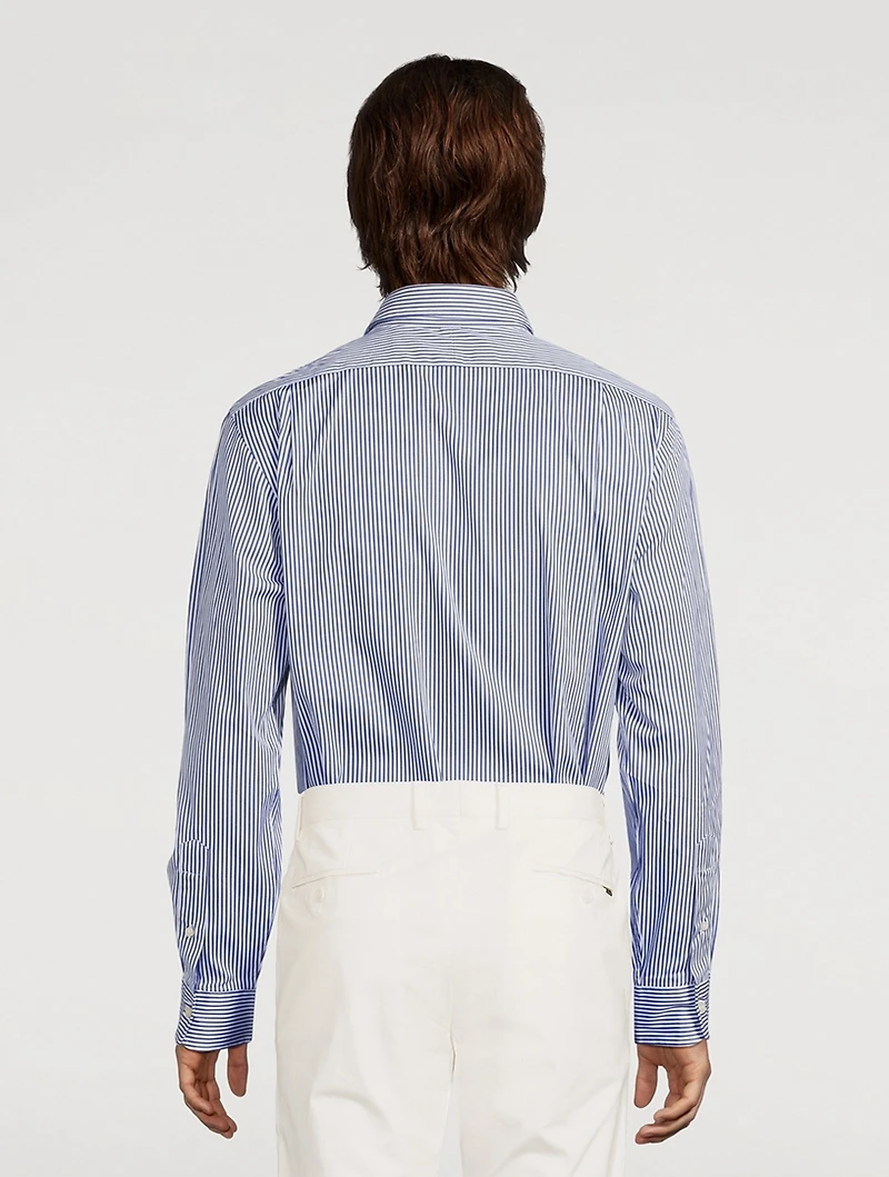 Classic Fit Striped Poplin Shirt