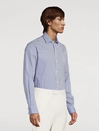 Classic Fit Striped Poplin Shirt