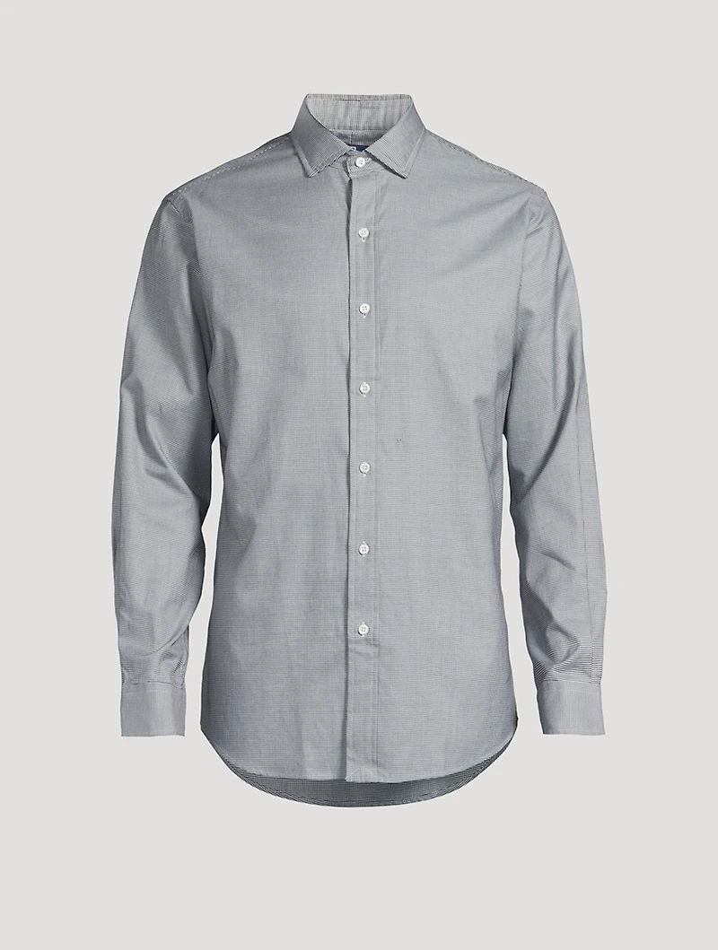 Classic Fit Houndstooth Twill Shirt