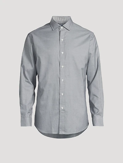 Classic Fit Houndstooth Twill Shirt