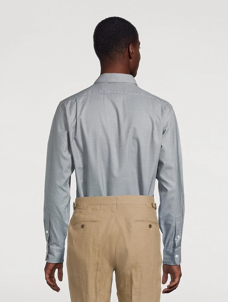 Classic Fit Houndstooth Twill Shirt