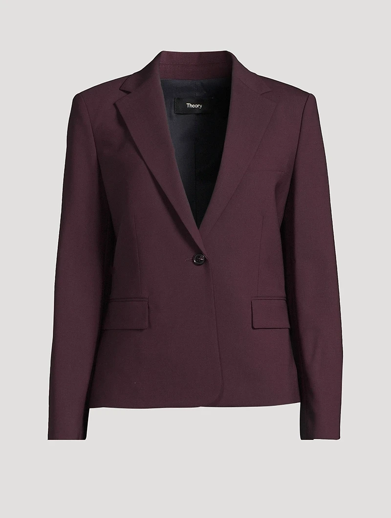 Slim Stretch Wool Blazer