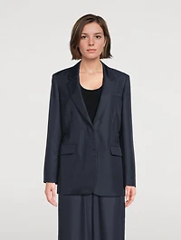 Oversized Cinch Waist Silk Jacket