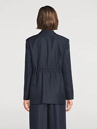 Oversized Cinch Waist Silk Jacket