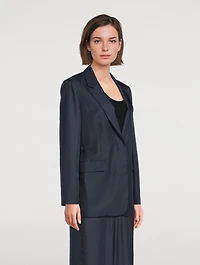 Oversized Cinch Waist Silk Jacket