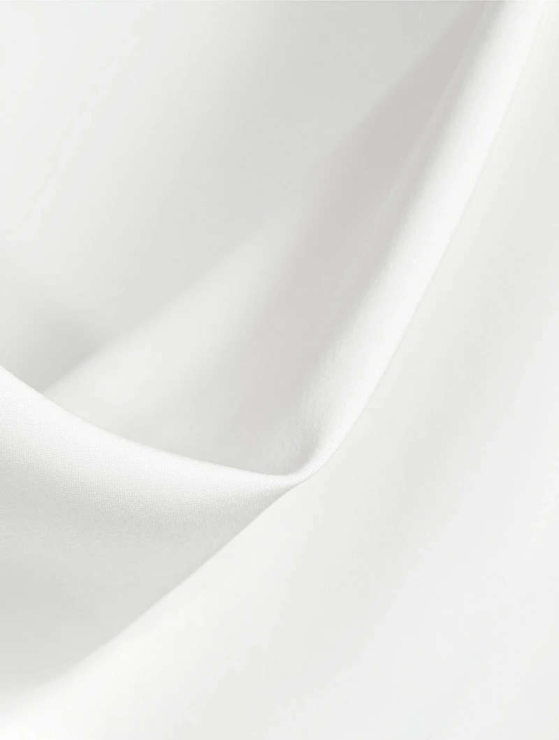 Silk Long-Sleeve Cowlneck Blouse