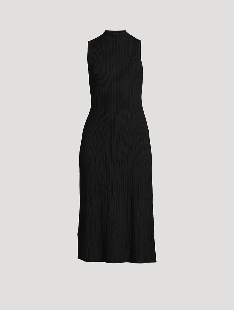 Cable Rib Knit Midi Dress
