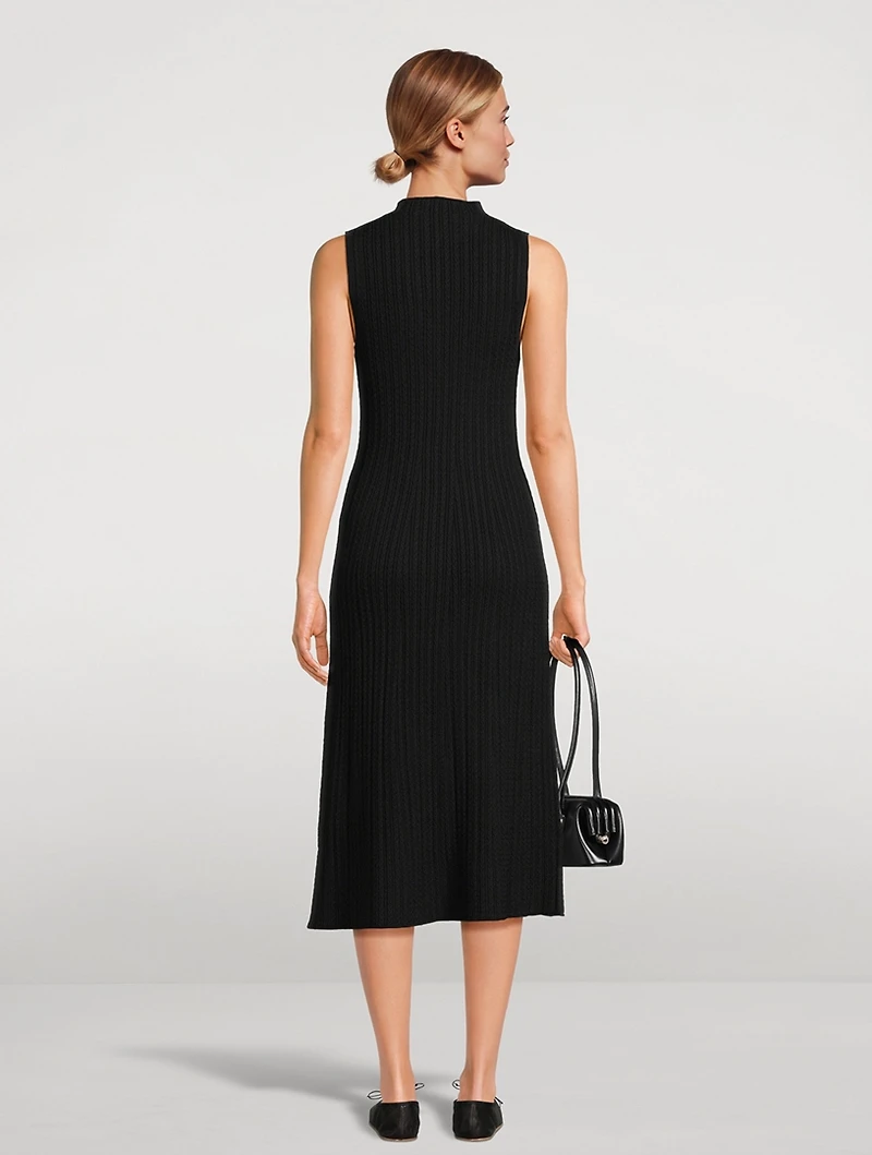 Cable Rib Knit Midi Dress