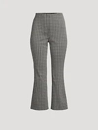 High Waisted Knit Plaid Kick Pants