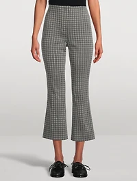 High Waisted Knit Plaid Kick Pants