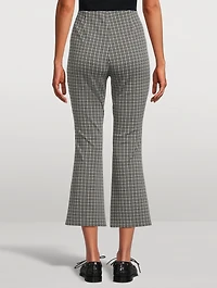 High Waisted Knit Plaid Kick Pants
