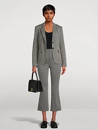 High Waisted Knit Plaid Kick Pants