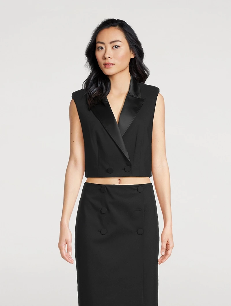 Hollis Double-Breasted Cropped Vest