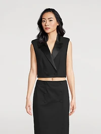 Hollis Double-Breasted Cropped Vest