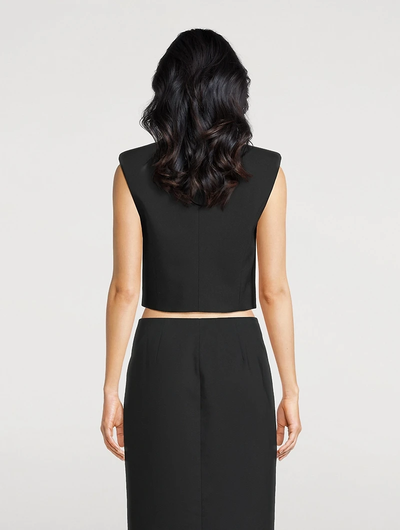 Hollis Double-Breasted Cropped Vest