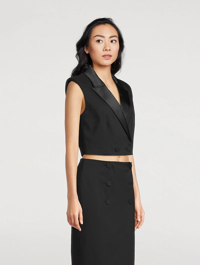 Hollis Double-Breasted Cropped Vest