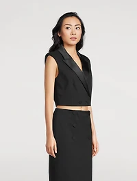 Hollis Double-Breasted Cropped Vest