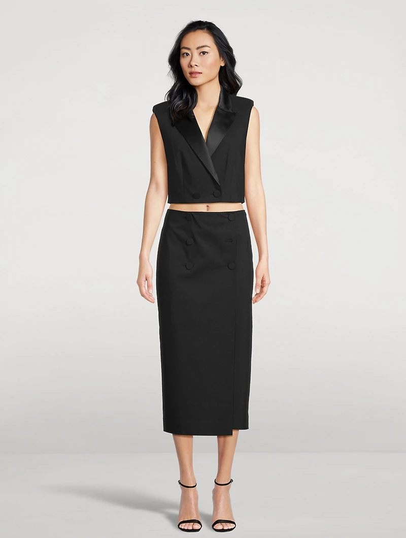Hollis Double-Breasted Cropped Vest