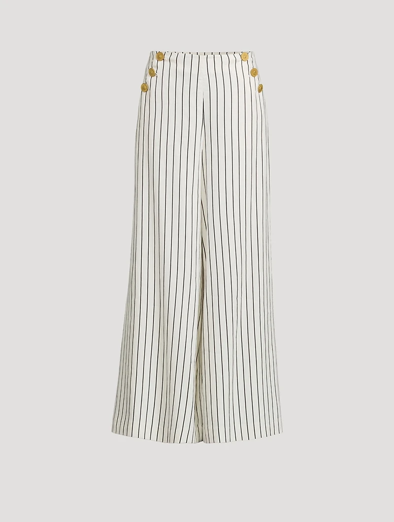 Kingston Wide-Leg Pants Striped Print