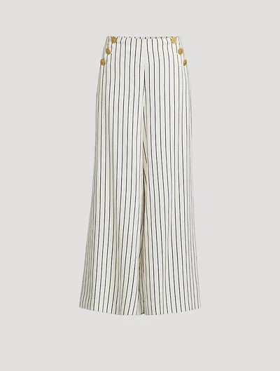 Kingston Wide-Leg Pants Striped Print