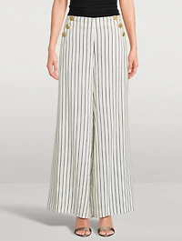 Kingston Wide-Leg Pants Striped Print