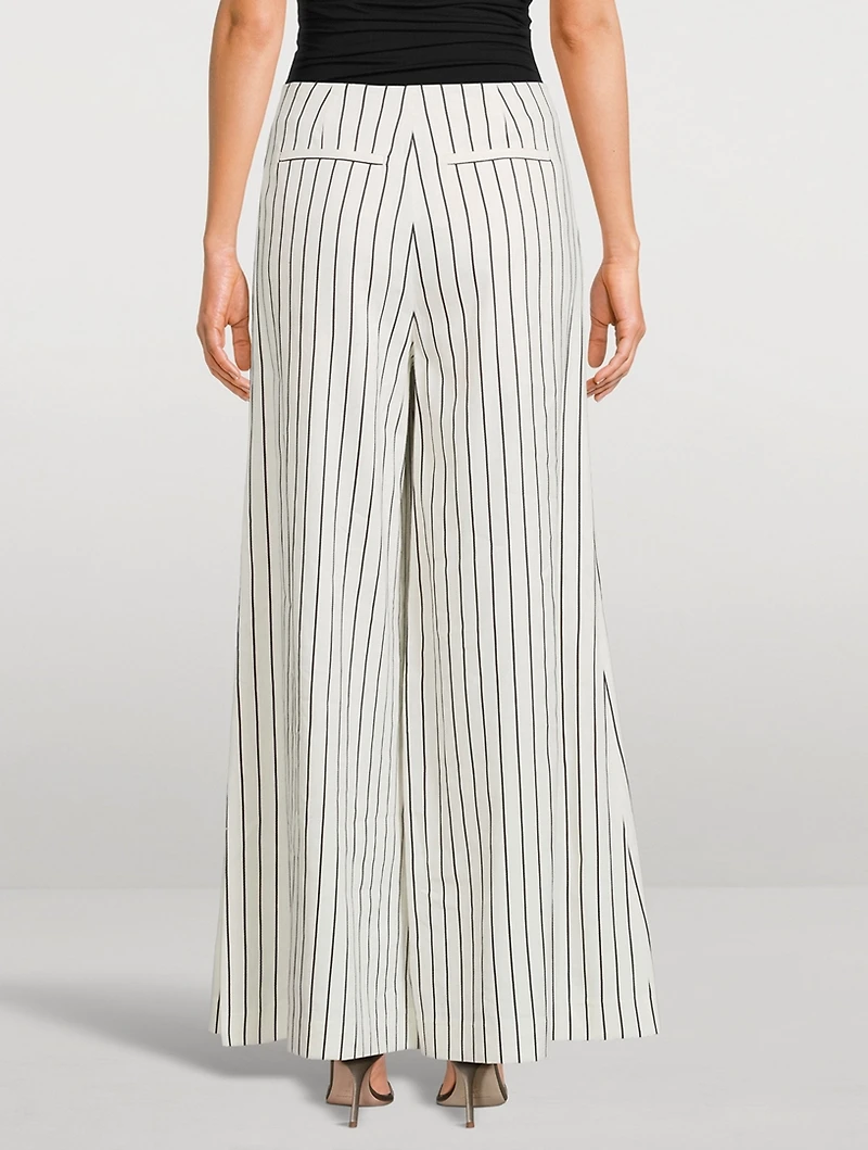 Kingston Wide-Leg Pants Striped Print