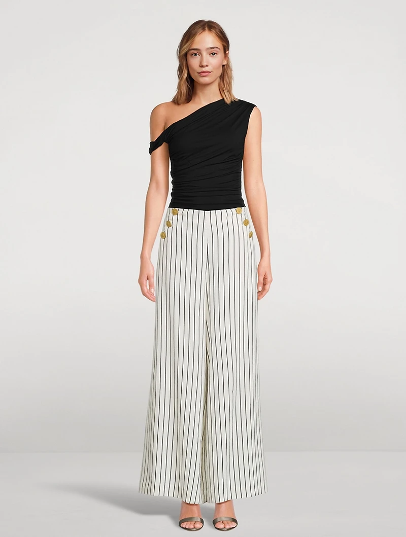 Kingston Wide-Leg Pants Striped Print