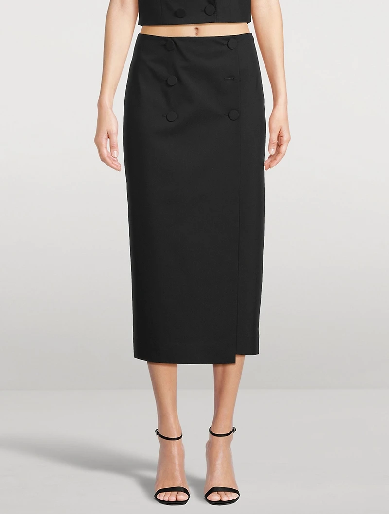 Febe Tuxedo Midi Skirt