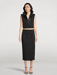 Febe Tuxedo Midi Skirt