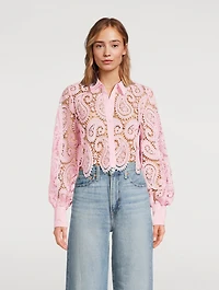 Odelia Lace Cropped Blouse