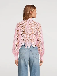 Odelia Lace Cropped Blouse