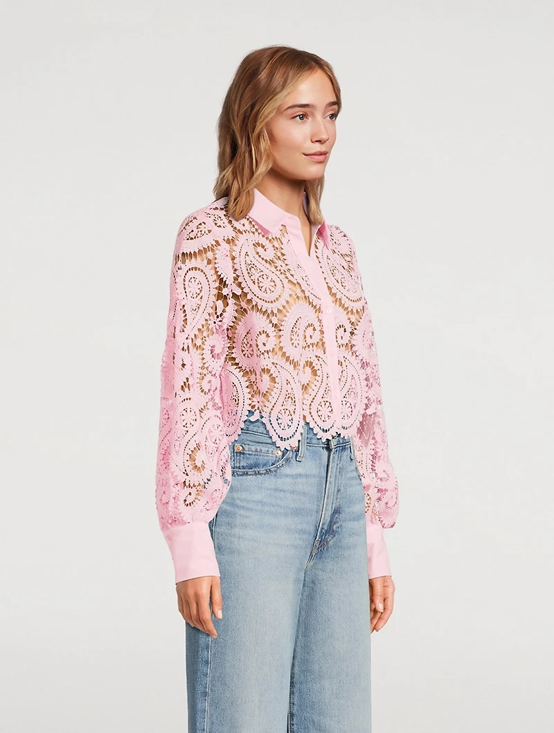 Odelia Lace Cropped Blouse