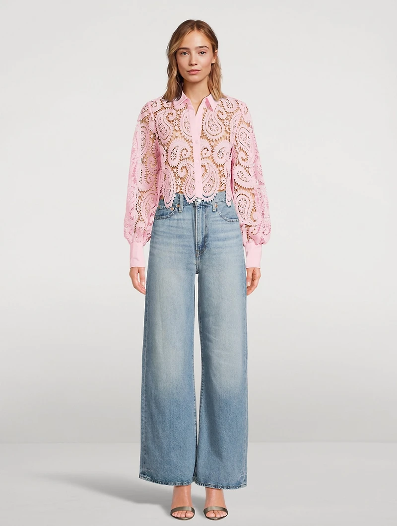 Odelia Lace Cropped Blouse