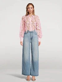 Odelia Lace Cropped Blouse