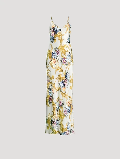 Serita Silk Maxi Dress Baroque Floral Print