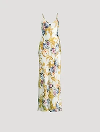 Serita Silk Maxi Dress Baroque Floral Print
